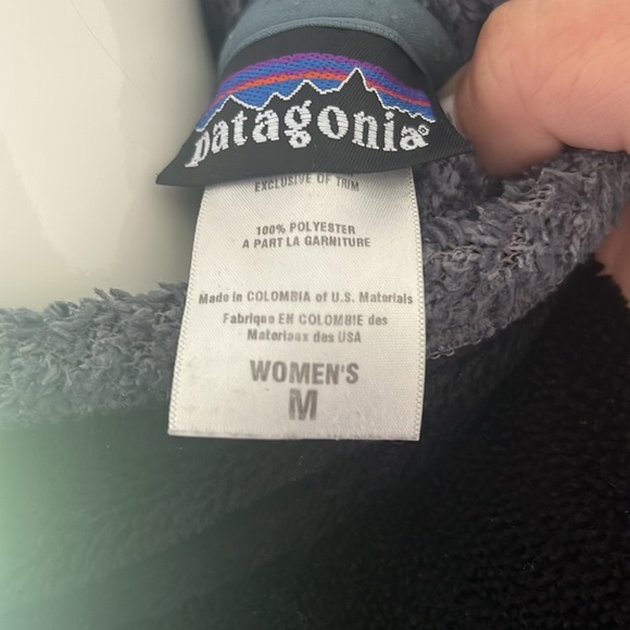 Black with grey trim women’s Patagonia zipper fleece size M - Picture 6 of 9